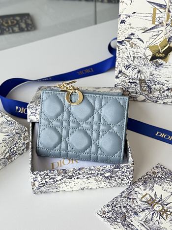 Okify Dior Dahlia Wallet In Light Blue 11.5x9x2cm