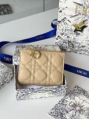 Okify Dior Dahlia Wallet In Beige 11.5x9x2cm - 1