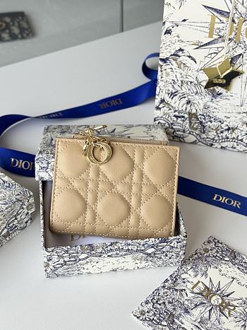 Okify Dior Dahlia Wallet In Beige 11.5x9x2cm