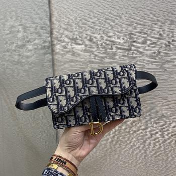 Okify Dior Waist Bag In Blue Oblique 17x10x3.5cm