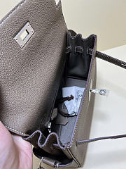 Okify Hermes Kelly Messenger PM Bag In Gray 27x19x10cm  - 3