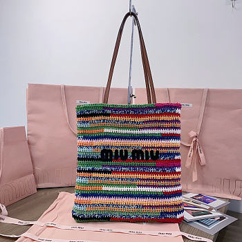 Okify MiuMiu Crochet Colorful Tote Bag 30x38cm 