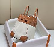 Okify Hermes Birkin 35 Bag In Golden Brown Swift And White Canvas  - 5