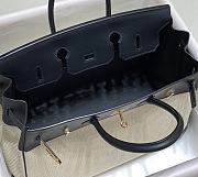 Okify Hermes Birkin 35 Bag In Black Swift And White Canvas  - 2