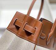 Okify Hermes Birkin 30 Bag In Golden Brown Swift And White Canvas  - 4