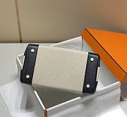 Okify Hermes Birkin 30 Bag In Black Swift And White Canvas  - 3