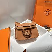 Okify Hermes Halzan 25 Bag In Golden Brown - 1