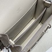Okify Hermes Roulis 18 Bag In White Leather And Silver Hardware 18x6x15cm  - 5