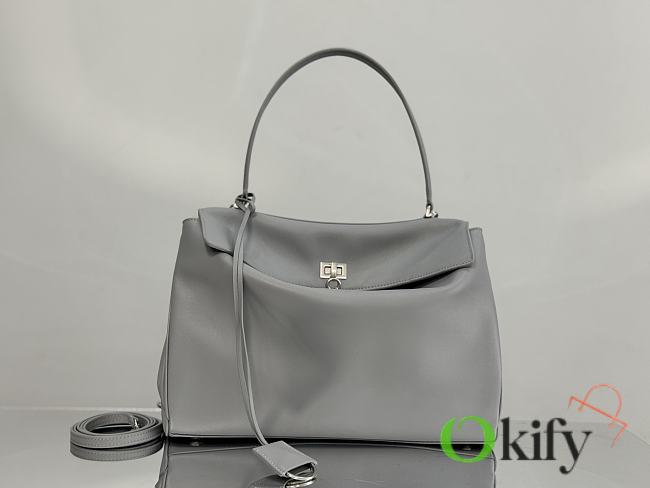 Okify Balenciaga Rodeo Medium Handbag In Gray 34x11x24cm - 1