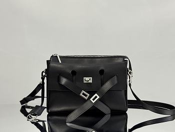 Okify Balenciaga Small Bel Air Zipped Messenger Bag In Black 30x20x9cm 