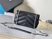 Okify YSL Mini Loulou Bag In Black With Silver Hardware 20x12x6cm - 4