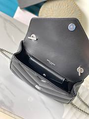 Okify YSL Mini Loulou Bag In Black With Silver Hardware 20x12x6cm - 3