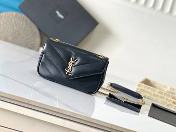 Okify YSL Mini Loulou Bag In Black With Gold Hardware 20x12x6cm