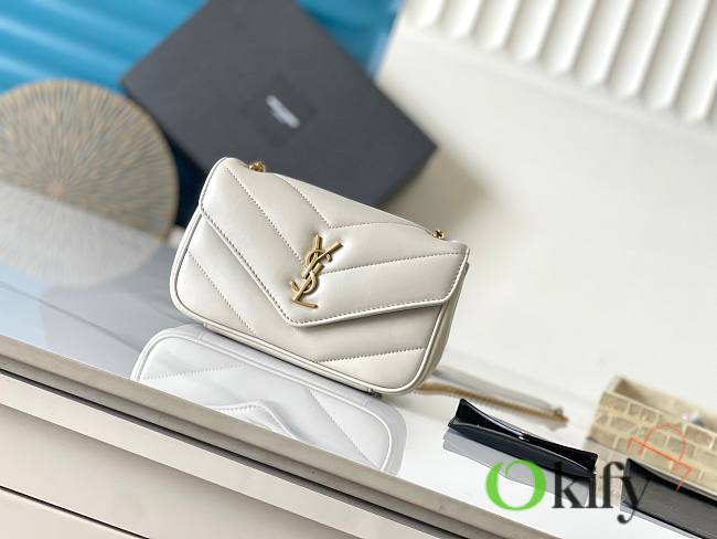 Okify YSL Mini Loulou Bag In White 20x12x6cm - 1