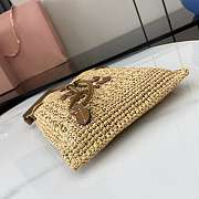 Okify MiuMiu Woven Bag In Beige 20x23cm  - 5