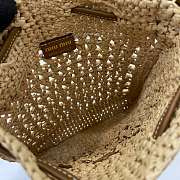 Okify MiuMiu Woven Bag In Beige 20x23cm  - 2