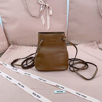 Okify MiuMiu Nappa Leather Mini Bag In Brown 17x14x6cm 