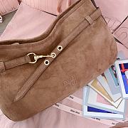 Okify MiuMiu Adventure Suede Bag In Brown 40x24x7cm - 2