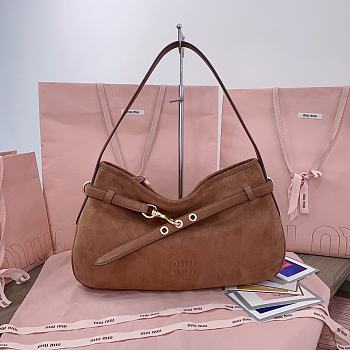Okify MiuMiu Adventure Suede Bag In Brown 40x24x7cm