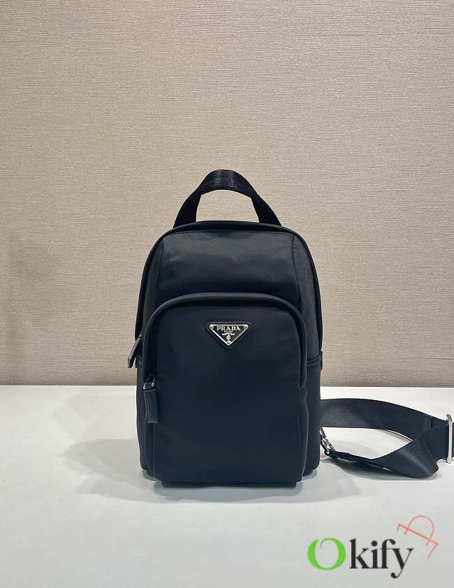 Okify Prada Re-Nylon And Saffiano Leather Backpack In Black 20x27x8cm  - 1