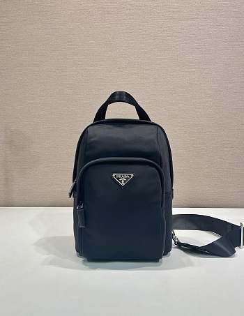 Okify Prada Re-Nylon And Saffiano Leather Backpack In Black 20x27x8cm 