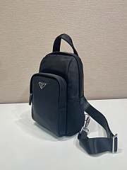 Okify Prada Re-Nylon And Saffiano Leather Backpack In Black 20x27x8cm  - 3