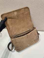 Okify Prada Brown Suede Shoulder Bag 30x20x10cm - 5