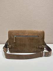 Okify Prada Brown Suede Shoulder Bag 30x20x10cm - 4