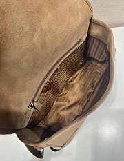 Okify Prada Brown Suede Shoulder Bag 30x20x10cm - 3
