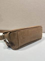 Okify Prada Brown Suede Shoulder Bag 30x20x10cm - 2