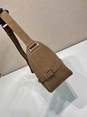 Okify Prada Brown Suede Shoulder Bag 35x22x12cm - 5