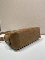 Okify Prada Brown Suede Shoulder Bag 35x22x12cm - 4