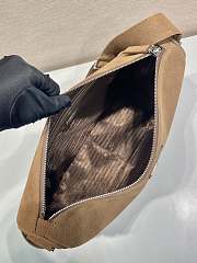 Okify Prada Brown Suede Shoulder Bag 35x22x12cm - 2