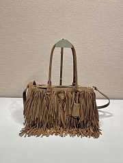 Okify Prada Galleria Medium Brown Suede Bag With Fringe 30x14x10.5cm - 1