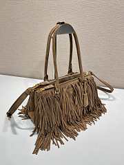Okify Prada Galleria Medium Brown Suede Bag With Fringe 30x14x10.5cm - 6