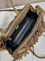 Okify Prada Galleria Medium Brown Suede Bag With Fringe 30x14x10.5cm - 4