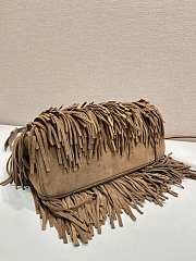 Okify Prada Galleria Medium Brown Suede Bag With Fringe 30x14x10.5cm - 3