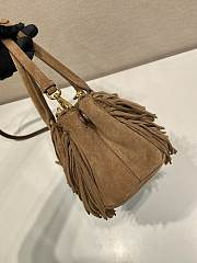 Okify Prada Galleria Medium Brown Suede Bag With Fringe 30x14x10.5cm - 2