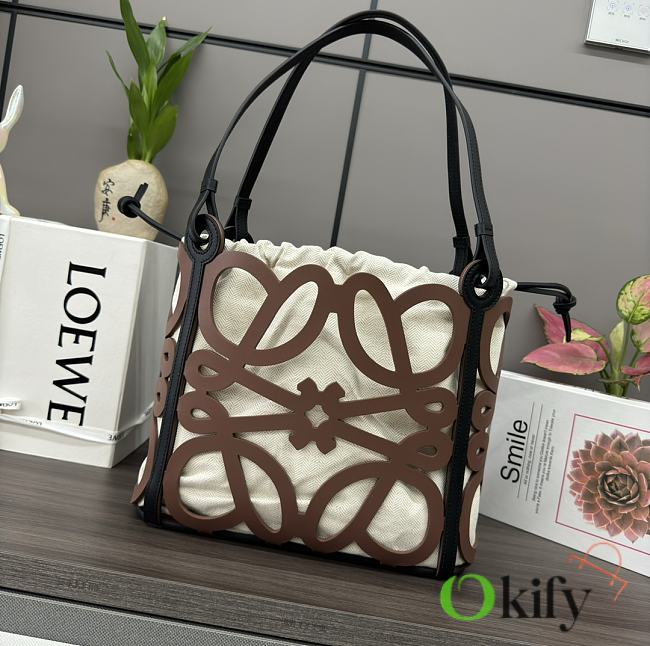 Okify Loewe Anagram Cut Out Tote Bag In Brown 32x12x25.5cm  - 1