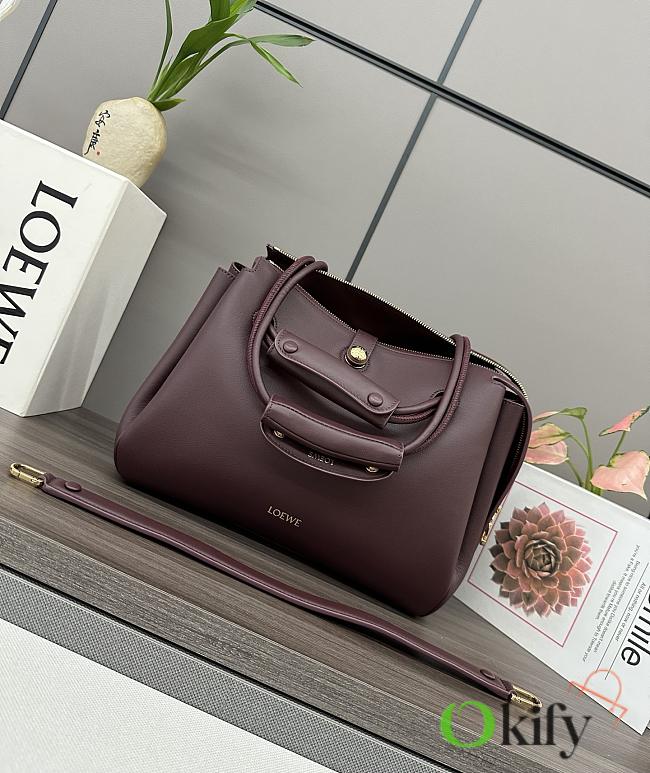 Okify Loewe Medium Madrid Bag In Dark Burgundy 28.5x11x23cm  - 1