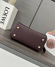 Okify Loewe Small Madrid Bag In Dark Burgundy 23.5x10x19cm - 6