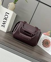 Okify Loewe Small Madrid Bag In Dark Burgundy 23.5x10x19cm - 3