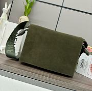Okify Loewe Flamenco Satchel Bag In Suede Green 34x12x24cm - 1
