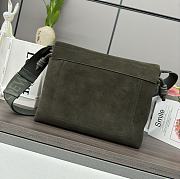 Okify Loewe Flamenco Satchel Bag In Suede Green 34x12x24cm - 4