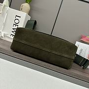 Okify Loewe Flamenco Satchel Bag In Suede Green 34x12x24cm - 2