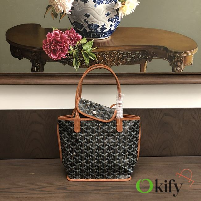 Okify Goyard Anjou Mini Bag In Black And Tan 20x20x10cm  - 1