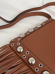 Okify Valentino Nellcôte Bag With Fringes In Brown 20x20x3cm  - 4