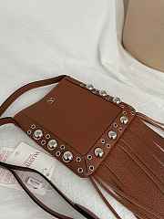 Okify Valentino Nellcôte Bag With Fringes In Brown 20x20x3cm  - 2
