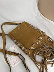 Okify Valentino Nellcôte Bag With Fringes In Suede Brown 20x20x3cm  - 3