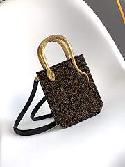 Okify Bvlgari Serpentine Mini Crystal Tote Bag In Black 13x17.5x5.5cm  - 1